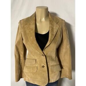 VINTAGE '70s Women's Tan Suede Blazer Coat Small by Fox Run Little Foxes